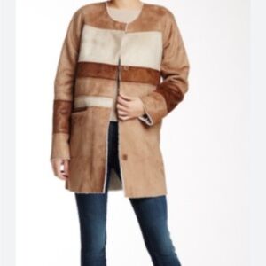 NWT Sam Edelman Tan and Brown Teddy Jacket
